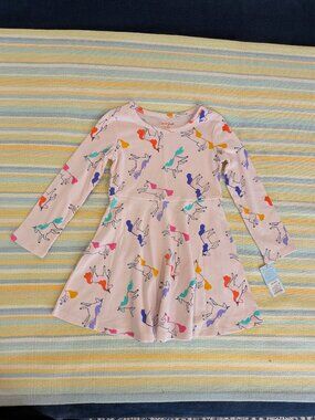 NEW NWT Girls Cat And Jack Unicorn Knit Dress Size XS 4/5